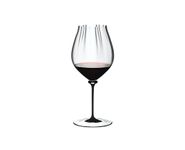 Riedel Fatto A Mano Performance Pinot Noir Wine Glass, Black Stem with Clear Base, Single Stem