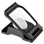 Yuzxaun Egg Slicer, Egg Slicer for Hard Boiled Eggs, Stainless Steel Wire Egg Slicer, Heavy Duty Aluminium Egg Cutter Dishwasher Safe for Egg Strawberry Soft Fruit, Black