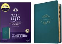 NKJV Life Application Study Bible, Third Edition, Large Print (LeatherLike, Teal Blue, Indexed, Red Letter)