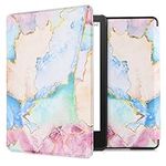 kwmobile Case Compatible with Amazon Kindle Paperwhite 11 Generation 2021 Case - PU Cover for Kindle Paperwhite Case w/Magnet - Marble Gold/Multicolor