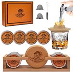 Whiskey Smoker Kit & Display Stand | Cocktail Smoker Kit with Torch & 4 Wood Chips | Old Fashioned Smoker Kit | Bourbon Smoker Kit | Drink Smoker Kit (no Butane) | Whiskey & Bourbon Gifts for Men