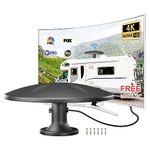 Outdoor TV Antenna Amplified Digital HD TV Antenna with Long Range Reception，Long Range Outdoor TV Antenna for Camper, RV Trailer Truck Caravan Boat (Black)…