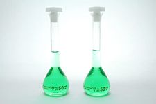 Norchemist Volumetric Flask, Borosilicate Glass Glass Class A, with Grinding Stopper, Printed Graduations & Marking Spot (Transparent, 2 x 50 ml)