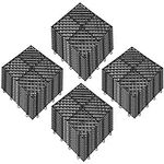 Happybuy Tiles Interlocking 50 PCS Black, Drainage Tiles 12x12x0.5 Inches, Deck Tiles Outdoor Floor Tiles, Outdoor Interlocking Tiles, Deck Flooring for Pool Shower Bathroom Deck Patio Garage