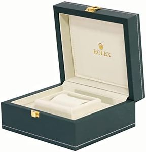ROUHO Travel Joyas Reloj Almacenamiento Caja PU Cuero Reloj Caja Verde Felpa Reloj Mostrar caja para Rolex Daytona
