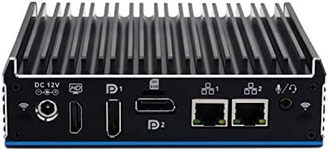 Fanless Mini PC, Industrial Computer, Windows 11 or Linux Ubuntu, Intel Celeron J4125, HUNSN BX02, COM, HDMI, 2 x DP, SIM Slot, 2 x LAN, Vesa Mount, WOL, PXE, Watchdog, 16G RAM, 256G SSD, 1TB HDD