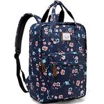 VASCHY Backpack for Women, Girls Lightweight School Backpack Fits 15" Laptop Floral Rucksack Water Resistant Daypack for School, Travel, Work with Bottle Pockets (Blossom Flowers)