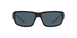 Costa Del Mar Men's Fantail Sunglasses, Blackout/Grey Polarized 580p, 59 mm