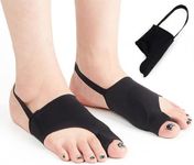 wowled 2 Pcs Bunion Corrector Toe Sleeves with Toe Separators, Foot Bunion Splint Protector Pain Relief Sleeves, Big Toe Straightener Gel Cushion Orthopedic Socks for Men Women (L, Black)