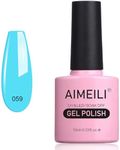 AIMEILI Soak Off U V LED Neon Blue Gel Nail Polish - Soft Baby Blue (059) 10ml
