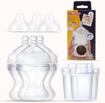 Baby Feeding Bottles 150ml, 3Pcs Soft Silicone Baby Bottles BPA-Free, Breast-Like Teat with Anti-Colic Valve for Newborn Babies 0-6 Months