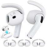 AhaStyle Ear Tips for AirPods 4th Generation (2024) 【Added Storage Pouch】3 Pairs S/M/L Silicone Ear Covers Anti-Slip Replacement Tips Compatible with Apple AirPods 4th Gen (Large+Medium+Small, White)