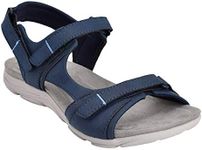 Easy Spirit Women's Lake3 Sport Sandal, Blue 401, 7.5 Wide