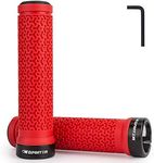 GPMTER Bike Handlebar Grips, Single Lock-on Bicycle Grips Handle Bar End Holding Locking Grips, for BMX, Mountain, MTB, Cruiser, Folding Bike, Soft Non-Slip-Rubber Rubber Hand Grip Red