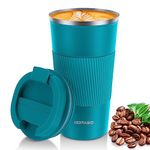 Hestiasko 17 oz Coffee Mug, Double Walled Vacuum Travel Mug, Leakproof Travel Coffee Mug with Lid, 304 Stainless Steel Insulated Coffee Mug for Hot Ice Coffee Cola Milk Tea(510ml, Blue)