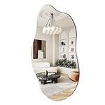 QDSSDECO Asymmetrical Wall Mounted Mirror, Wavy Mirror, Irregular Shaped for Living Room, Bedroom, Entryway, 19.7" x33.5"