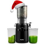 Fretta Cold Press Juicer Machines, Self-Feeding juicer with 108mm&1.0L Feeding Chute for Whole Fruits and Vegetables, Automatic 200W Masticating Juicer, High Yield Juice Extractor, BPA-Free, Black