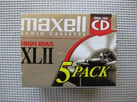 Maxell 139858 60-Minute High Bias Standard Cassette Audio Tape - 5 Pack