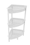 Strong Plastic Shower Caddy 3 Tier Corner Shelf Bathroom Rack Kitchen Storage Unit Storage Rack Standing Unit For Shampoo Shower Gel Books Shelf Home Interior Decor Bedroom Living Room (White)