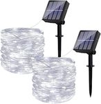 Ligarko Solar Fairy Lights Outdoor, 2 Pack 46Ft Garden Lights Solar Powered Waterproof, 120 LED 8 Modes Copper Wire Decorative Solar String Lights for Trees, Garden, Patio, Yard, Party (Cold White)