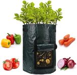 ANPHSIN 4 Pack 10 Gallon Garden Potato Grow Bags with Flap and Handles Aeration Fabric Pots Heavy Duty Vegetable Planter Bag for Tomato, Fruits