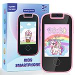 Kids Smart Phone for Girls, Christmas Birthday Gifts for 3 4 5 6 Year Old Girls, MP3 Music Player with Dual Camera, Alarm Clock Kids Toy Phone Learning Toys for Girls Age 3 4 5 6 with SD Card