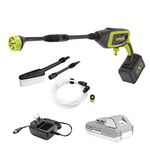 Sun Joe 24V-PP350-LTE 350-PSI Max 0.6-GPM Cordless Max Power Cleaner, 23-Inch Lance, 20-Foot Siphon Hose, Kit (w/ 2.0-Ah Battery and Charger)