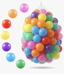 SR Creations, 48 Premium Colorful Non-Toxic Plastic Ball Set for Kids, Pool Pit/Ocean Ball/Bath Toy, Multicolor Balls (Pack of 48, 8 Cm Each)