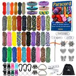 MONOBIN 36 Colors Paracord kit - 4mm & 2mm Micro Paracord Rope Combo with Paracord Instruction and Complete Accessories for Making Paracord Bracelets, Lanyards, Dog Collars (36Colors-F)