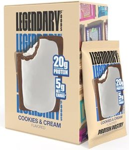 Legendary Foods 20 gr Protein Pastry, Low Carb, Tasty Protein Bar Alternative, Keto Friendly, No Sugar Added, High Protein Breakfast Snacks, Gluten Free Keto Food - Cookies and Cream (8-Pack)