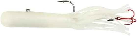 Northland Fishing Tackle Level-Head Predator Tube Jig for Ice Fishing and Fishing Lake Trout, Northern Pike, and Burbot, White, 1 1/2 Oz, 2/Card