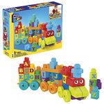 MEGA BLOKS First Builders Toddler Building Blocks Toy Set, ABC Learning Train with 60 Pieces, Ages 1+ Years, DXH35