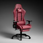 Green Soul Ghost (2026 Edition) Gaming Chair, Premium PU Leatherette Upholstery with Diamond Stitching | 4D Armrest, Footrest, Sturdy Metal Base | 180° Back Recline (Wine Red) | Installation Provided