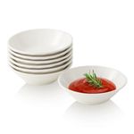 Sauce Dish Ceramic Dipping Bowls - 3.9" Small Soy Sauce Dishes - Simple Style White Dip Bowl Set of 6 - Mini Bowls for Serving Side Dish | Condiment | Salsa | Spice | Seasoning | Appetizer - 2.5 oz