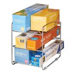 INDIAN DECOR 31589 Kitchen Organizer Rack for Aluminium Foil, Sandwich Bags, Plastic Wrap - 3 Tier, Chrome