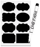 Armiz Labels for Jars 64 PCS - Waterproof Reusable Chalkboard Stickers (5 X 3.5 cm) Easy Peel Off Leaving No Messy Residue with Erasable Chalk Marker