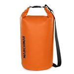 Bisonberg 10 Liters Waterproof Dry Bag, Orange, PVC, 10 Litre, Roll-Top with Adjustable Shoulder Strap for Kayaking, Boating, Camping