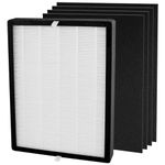 BreshAir HP700 True HEPA Replacement Filter for Hunter HP700 Series Medium Console Air Purifier, includes 1 H13 HEPA Filter and 4 Pre-Filters, Part# H-HF700-VP