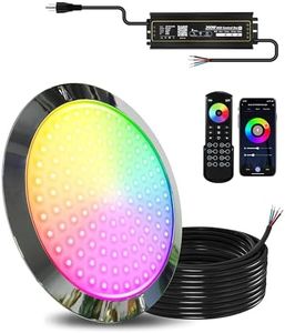Goldlife P9 10Inch Pool Lights for Inground Pools with RGB Controller Kit, 50ft Cord 120W 12,000LM LED Underwater Inground Spa Lights, PC Corrosion-Resistant Swimming Pool Light Fixture