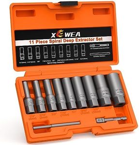 11PCS Spiral Type Bolt Extractor, Lug Nut Remover Easy-Out Set, For Removing Deeply Trapped And Broken Rounded-Off Bolts, Studs, Fittings, Threaded Tubes