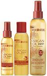 Creme of Nature Argan Oil Anti-Humidity Gloss & Shine Mist 118ml, Argan Oil Heat Defense Smooth & Shine Polisher 118ml & Argan Oil Strength & Shine Leave-in Conditioner 250ml