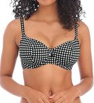 Freya Women's Check in Underwire Sweetheart Bikini Top, Monochrome, 32G