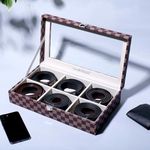 La Trove Luxury Belt Box Organizer Vegan Leather organiser for Belts (6 Slots)