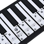 Piano Sticker 61/88 Key Keyboard Music Note Sitcker Removable Sticker for Biginners Piano Note Label (Black)