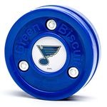 Green Biscuit NHL Teams Original Passing/Handling Training Puck (St Louis Blues) - Off-Ice/Street Hockey Puck