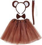 Jmkcoz Kids Costume Tutu Set Monkey, Animal Fancy Dress Costume Kit, Monkey Ear Headband Bowtie Tail Bow Tie for Boys Girls Halloween Cosplay Party Decoration