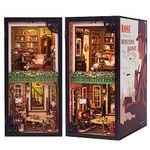 CUTEBEE DIY Book Nook Dollhouse Kit with Dust Cover,Bookshelf Insert DIY Miniature House Kit Booknook Bookend Model Build Creativity Kit Decor Alley with LED Light (Rose Detective Agency)