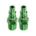 Plug MNPT (2 Pack) : ColorConnex Plug (2 Pack), ARO Type B, 1/4 in. MNPT, Green - A71440B-2PK