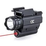 Tactical Flashlight Pistol Red Laser Light 500 Lumens,Picatinny Rail Mounted,Quick Release,fits Handgun,Airsoft Gun Flashlight Accessories