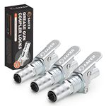 Saker Grease Gun Coupler-Upgrade to 14,000 PSI,Duty Quick Release Grease Couplers,Compatible with All Grease Guns 1/8" NPT Fittings (3 PCS)